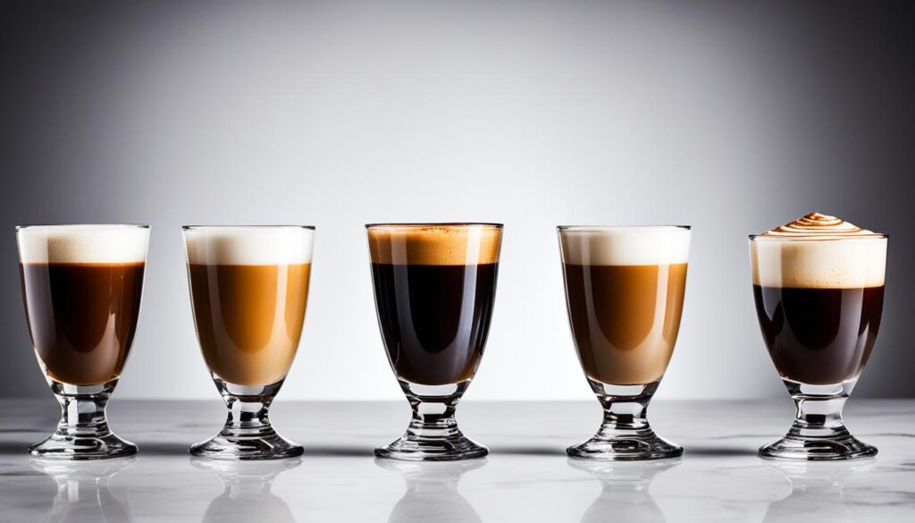 espresso-based drinks caffeine comparison